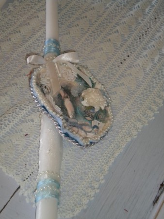 λαμπάδα πήλινο καδράκι πουέντ